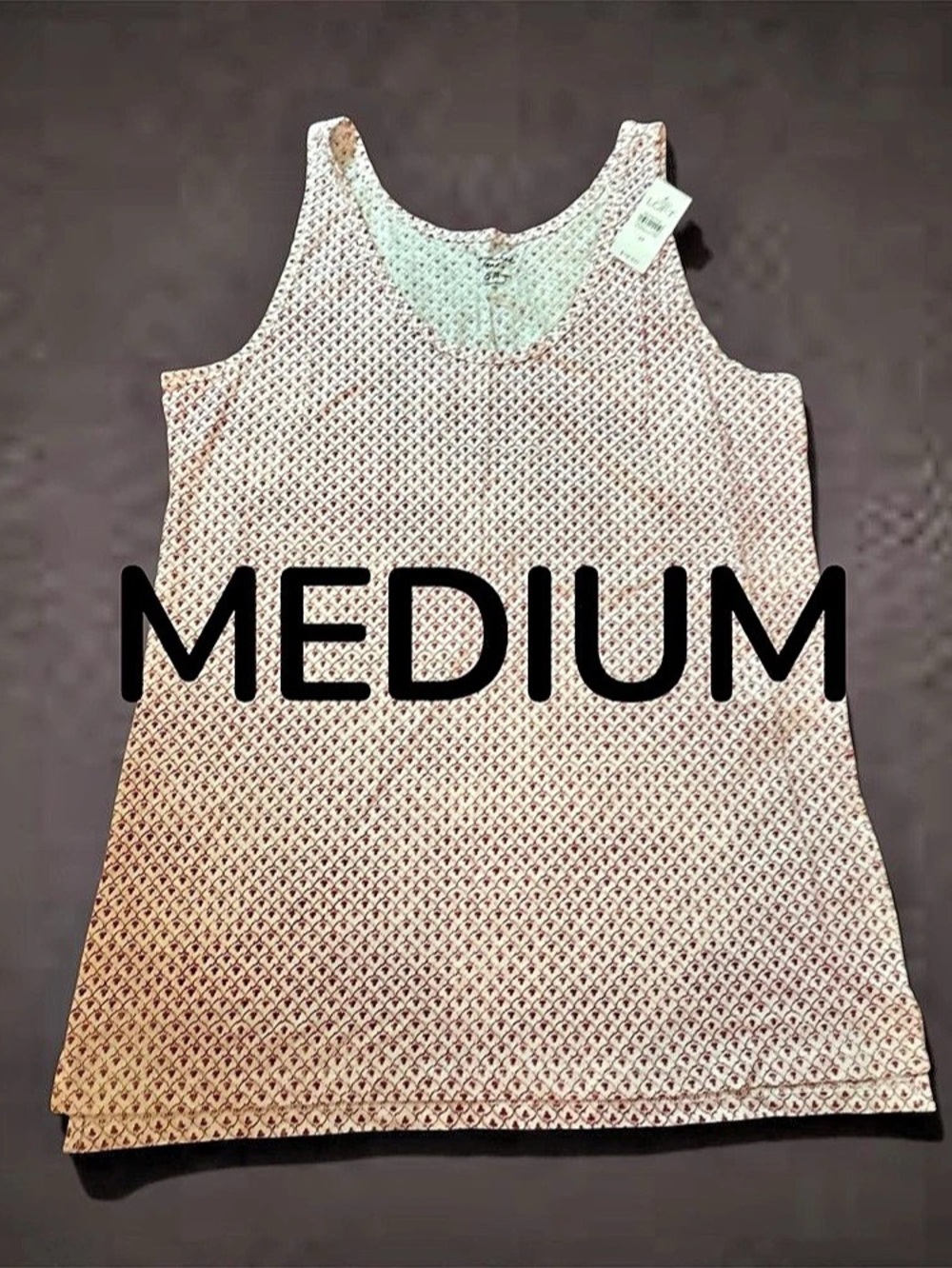 LOFT Sunwashed Tank Geometric Tank Top Pink & White Medium